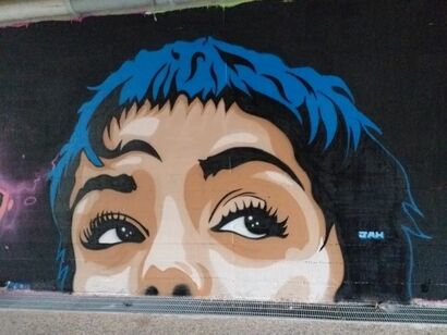 BLUE HAIR - a Urban Art Artowrk by JAH